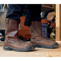 Cat Footwear Slip Resistant | Pull-Ons*Drawbar Steel Toe Work Boot