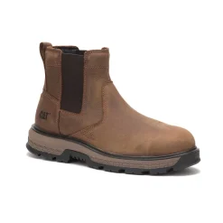 Cat Footwear Slip Resistant | Pull-Ons*Exposition Chelsea Alloy Toe Work Boot