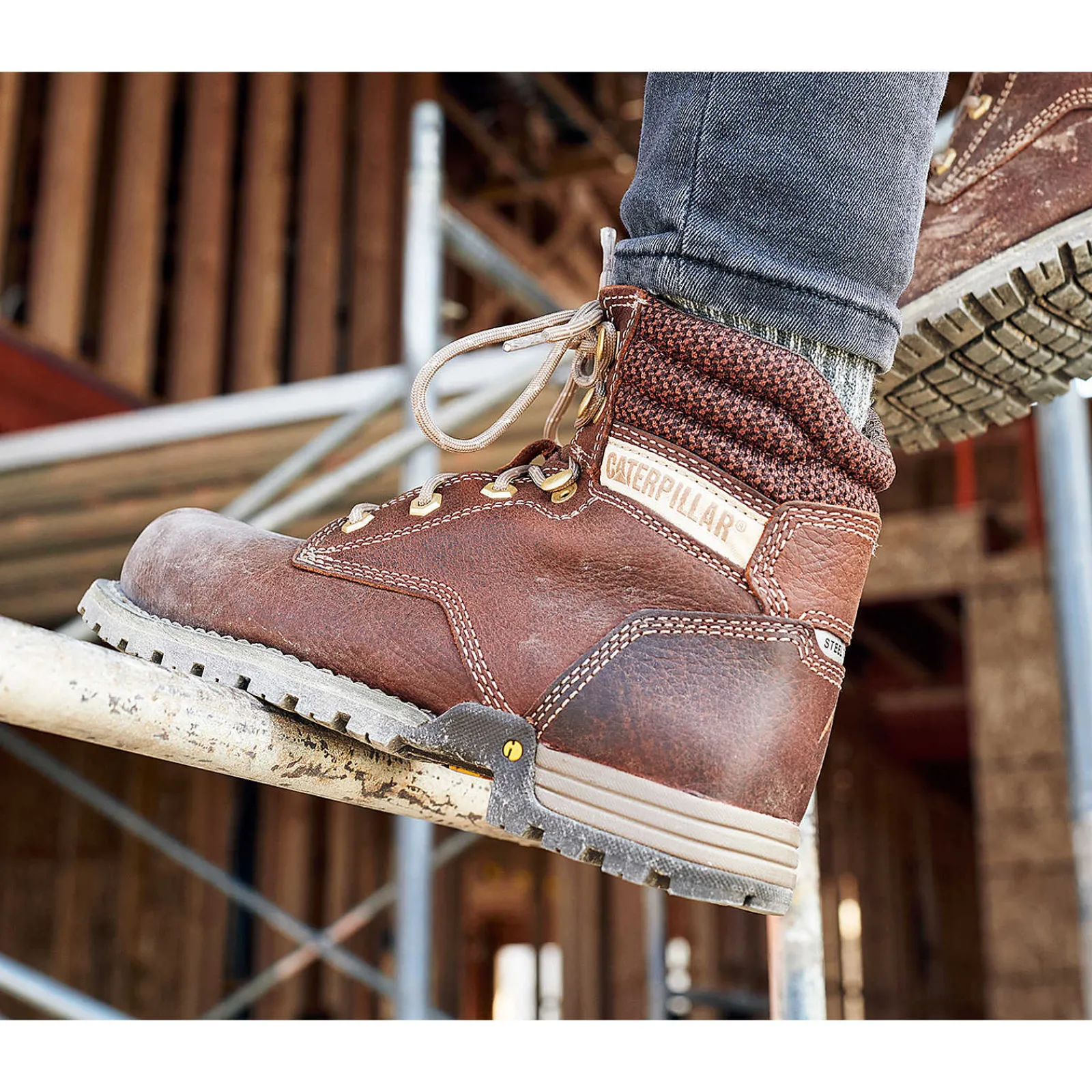 Women Cat Footwear Slip Resistant | Steel Toe*Paisley 6" Steel Toe Work Boot