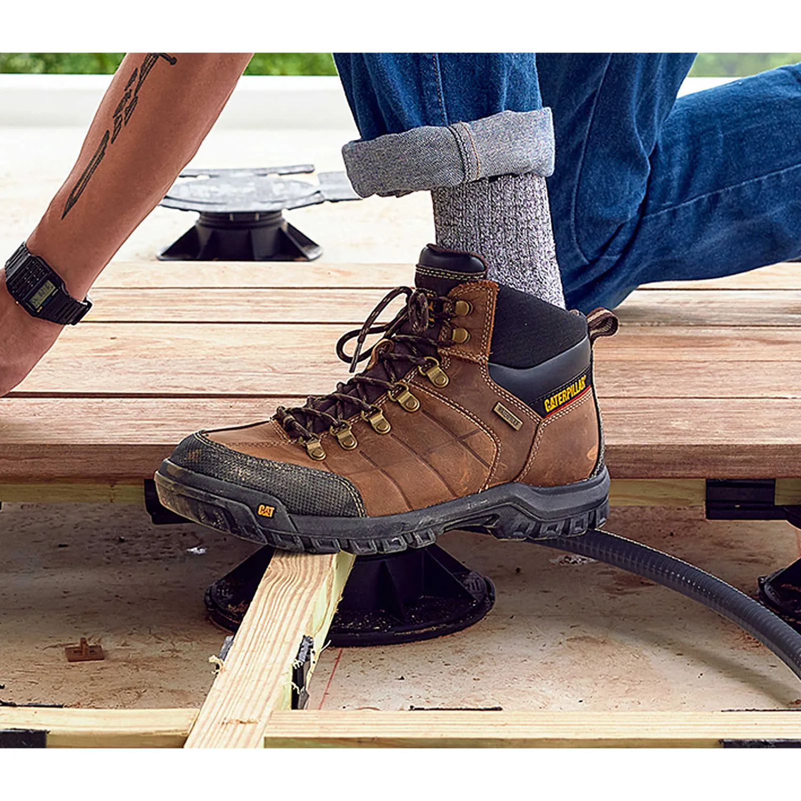 Cat Footwear Slip Resistant | Waterproof*Threshold Waterproof Steel Toe Work Boot